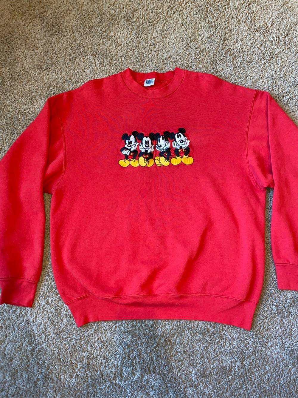 Vintage Disney Sweatshirt Mikey Mouse Pullover Red Women’s Sz XXL Classic
